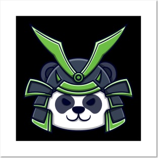 samurai panda head Posters and Art